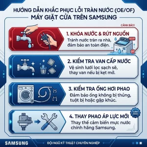 Sửa lỗi OE máy giặt Samsung WA12T6260BY tràn nước triệt để