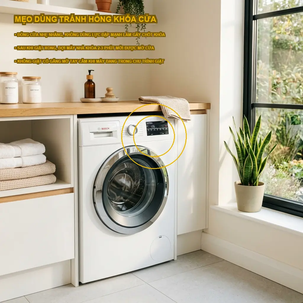 Mẹo sử dụng máy giặt Electrolux bền bỉ tránh hỏng công tắc cửa