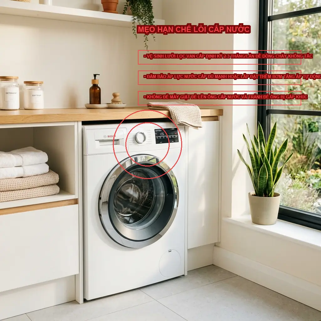 Mẹo sử dụng máy giặt LG hạn chế lỗi cấp nước